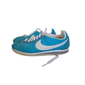Nike Classic Cortez Nylon SuedeOld School Retro Gamma Blue Sneakers Size 7.5